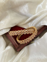 Gold Look Alike American Diamond Bangle Set-G11244